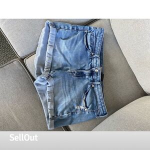 Mossimo Women's Mid Rise Blue Denim Cut-Off Shorts Size 10 Casual